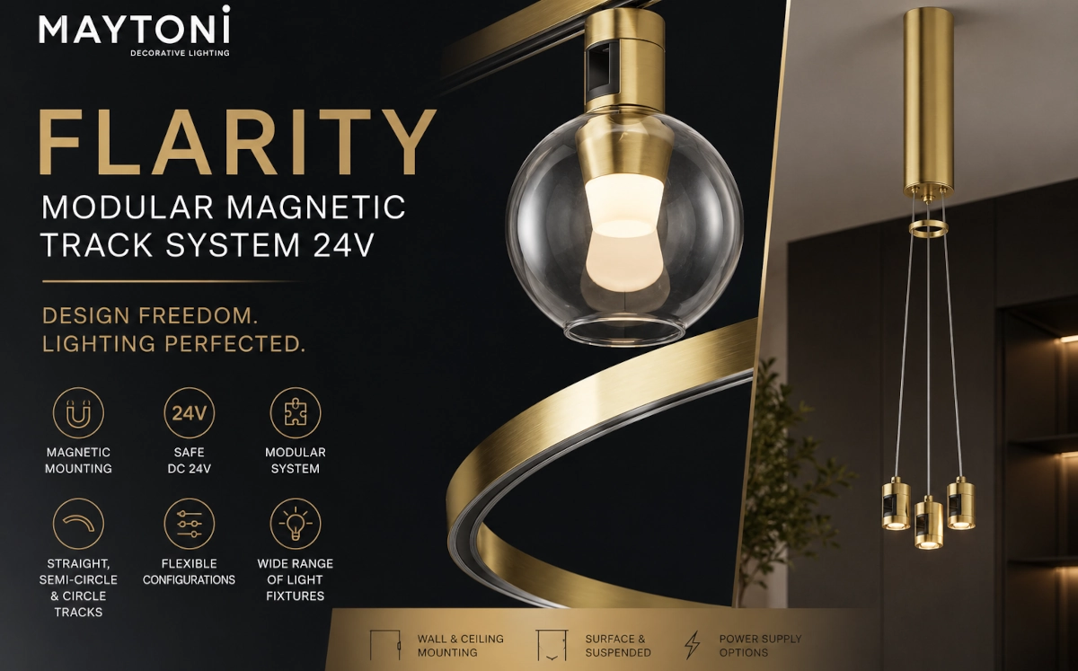 FLARITY od Maytoni – moderný magnetický koľajnicový systém 24 V
