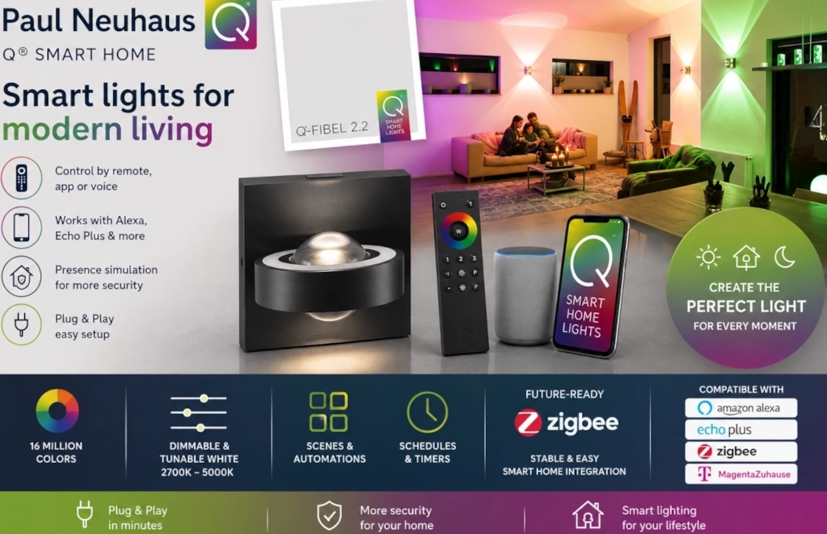 Paul Neuhaus Q® Smart Home – inteligentné lampy a žiarovky pre moderný domov