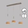 Fischer&Honsel SHINE-WOOD 61073 Závesná lampa 3x9W/LED 2700K 2900 lm IP20