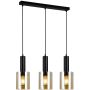 Italux SARDO PND-5581-3-BK+AMB Závesná lampa 3x40W/E27 IP20
