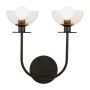 Elstead Lighting Sylvia ALM-SYLVIA-2WB-BK-CL Stena svietidlo 2x40W/E14 IP20