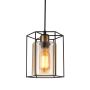 Italux KALULA PND-78901-1-BK+AMB Závesná lampa 1x40W/E27 IP20