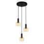 Italux SANTIA PND-65342-3A-BK+AMB Závesná lampa 3x40W/E27 IP20