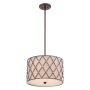 Quoizel BROWN LATTICE QZ-BROWN-LATTICE-P-M Závesná lampa 3x60W/E27