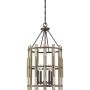 Quoizel WOOD HOLLOW QZ-WOOD-HOLLOW-4P Závesná lampa 4x60W/E14