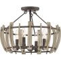 Quoizel WOOD HOLLOW QZ-WOOD-HOLLOW-SF Stropná lampa 4x60W/E14