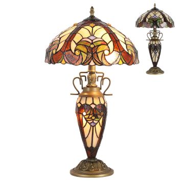 Prezent TIFFANY XX. 1702 Stolná lampa 2x60W/E27|1x7W/E14 IP20