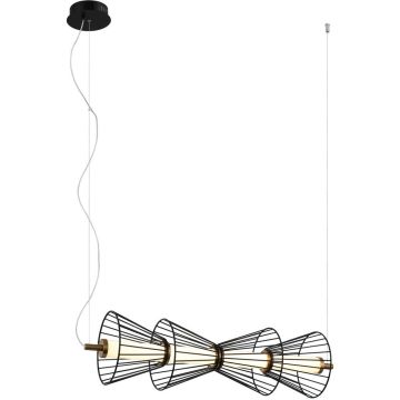 Italux Sanke PND-63849-4-BK Závesná lampa 1x15W/LED 3000K 600lm IP20