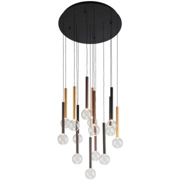 Italux Alinos PND-24019-14A-BK Závesná lampa 14x58W/LED 3000K 4410lm IP20