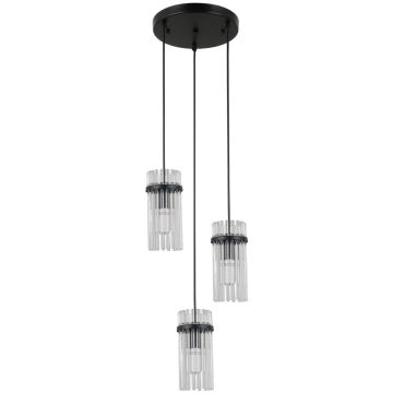 Italux Merto PND-40930-3A-BK Závesná lampa 3x40W/E14 IP20