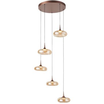Italux Tenele PND-24028-5A-COPP Závesná lampa 5x35W/LED 3000K 1514lm IP20