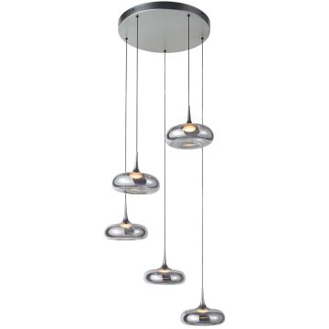 Italux Tenele PND-24028-5A-SILV Závesná lampa 5x35W/LED 3000K 1514lm IP20