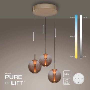 Paul Neuhaus PURE E-Infinity 2222-97 Závesná lampa 3x7W/LED 2200-5000k 560lm ip20