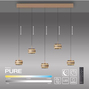 Paul Neuhaus PURE FALLING RINGS 2504-97 Závesná lampa 5x8W/LED 2200-5000k 1500lm ip20
