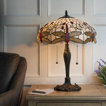 Endon DRAGONFLY BEIGE 64085 Stolná lampa 2x60W/E27 IP20