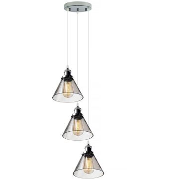 Altavola Design NEW YORK LOFT LA034/CO3_smoky_chrom Závesná lampa 3x40W/E27 IP20