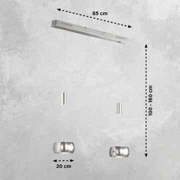 Fischer&Honsel Colette 60989 Závesná lampa 2x9W/LED 2700K 1900 lm IP20