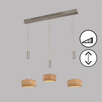 Fischer&Honsel SHINE-WOOD 61073 Závesná lampa 3x9W/LED 2700K 2900 lm IP20