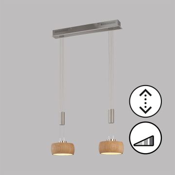 Fischer&Honsel SHINE-WOOD 61074 Závesná lampa 2x9W/LED 2700K 1900 lm IP20