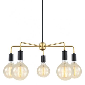 Italux MALENE MDM3386/5 BK+GD Žiarovka 5x40W/E27
