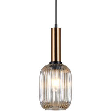 Italux ANTIOLA PND-5588-1M-BRO+AMB Závesná lampa 1x40W/E27 IP20
