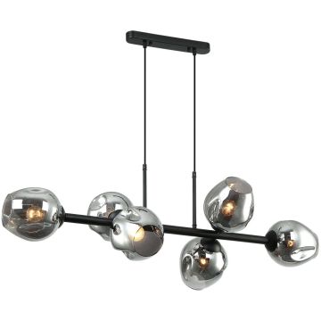Italux BORGO PND-30843-6 BK+SG Závesná lampa 6x40W/E27 IP20