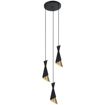Italux MALIA PND-85949-3 BK+GD Závesná lampa 3x40W/E27 IP20