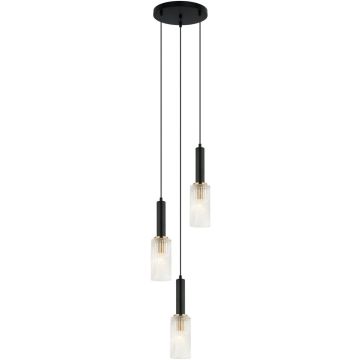 Italux PEROLA PND-43309-3 BK+BR Závesná lampa 3x40W/E14 IP20