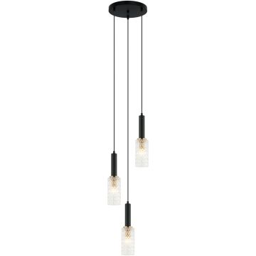 Italux PEROLA PND-43363-3 BK+BR Závesná lampa 3x40W/E14 IP20