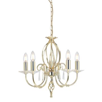 Elstead Lighting AEGEAN AG5-POL-BRASS Žiarovka 5x60W/E14