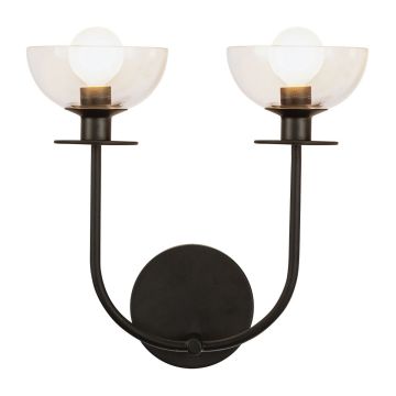 Elstead Lighting Sylvia ALM-SYLVIA-2WB-BK-CL Stena svietidlo 2x40W/E14 IP20