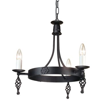 Elstead Lighting BELFRY BY3-BLACK Žiarovka 3x60W/E14