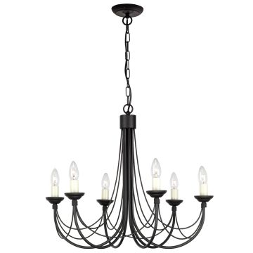 Elstead Lighting CARISBROOKE CB6-BLACK Žiarovka 6x60W/E14