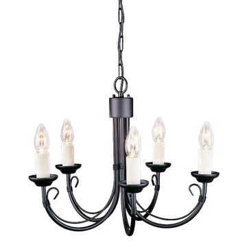 Elstead Lighting CHARTWELL CH5-BLACK Žiarovka 5x60W/E14