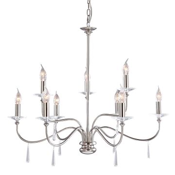 Elstead Lighting FINSBURY PARK FP9-POL-NICKEL Žiarovka 9x60W/E14