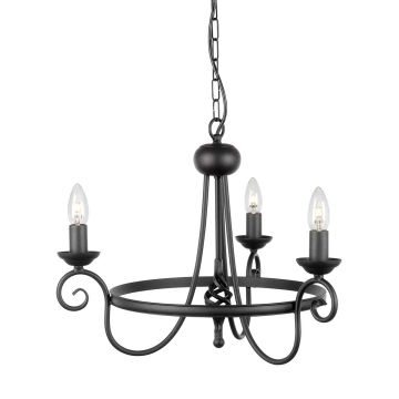 Elstead Lighting HARLECH HR3A-BLACK Žiarovka 3x60W/E14