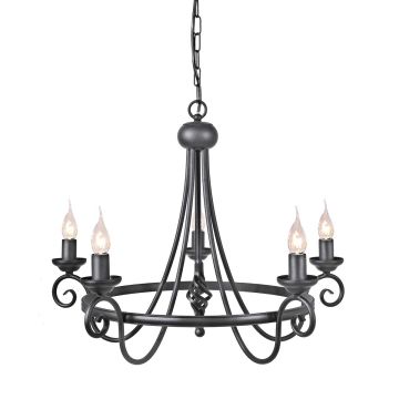 Elstead Lighting HARLECH HR5-BLACK Žiarovka 5x60W/E14
