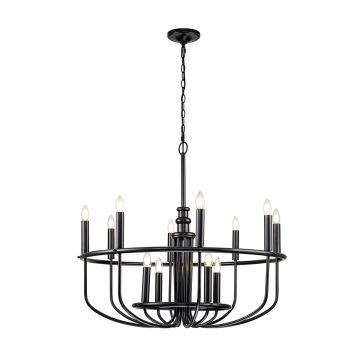 Kichler Capitol Hill KL-CAPITOL-HILL12-BLK Žiarovka 12x40 W/E14