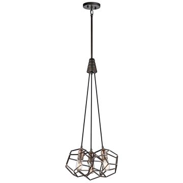Kichler ROCKLYN KL-ROCKLYN3-RS Závesná lampa 3x60W/E27