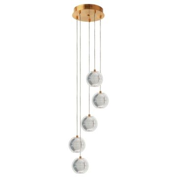 Light Prestige Brillant LP-3303/5P GD Závesná lampa 5x28W/LED 3000K|4000K|6000K 2220lm IP20