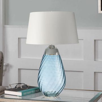Elstead Lighting LENA LARGE LENA-TL-L-BLUE-OWSS Stolná lampa 1X7W/GU10+1x60W/E27