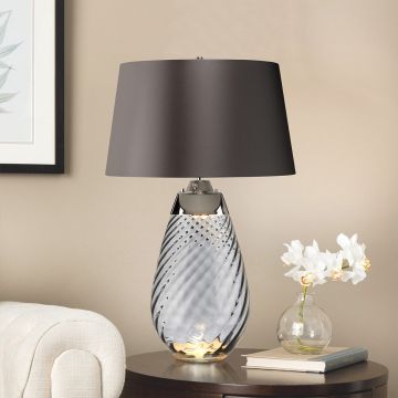 Elstead Lighting LENA LARGE LENA-TL-L-SMOKE Stolná lampa 1X7W/GU10+1x60W/E27