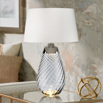 Elstead Lighting LENA LARGE LENA-TL-L-SMOKE-OWSS Stolná lampa 1X7W/GU10+1x60W/E27