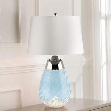 Elstead Lighting LENA SMALL LENA-TL-S-BLUE-OWSS Stolná lampa 1X7W/GU10+1x60W/E27
