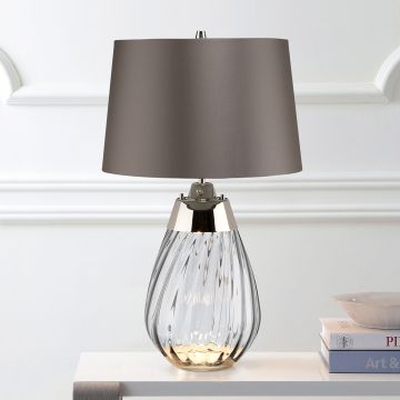 Elstead Lighting LENA SMALL LENA-TL-S-SMOKE Stolná lampa 1X7W/GU10+1x60W/E27