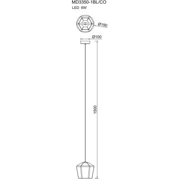 Zuma Line COLORE MD3350-1BL/CO Závesná lampa 1x6W/LED 3000k 134lm