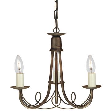 Elstead Lighting MINSTER MN3-BLK-GOLD Žiarovka 3x60W/E14