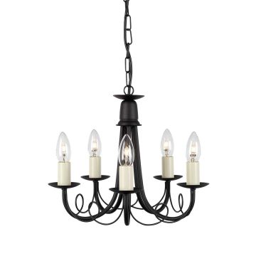 Elstead Lighting MINSTER MN5-BLACK Žiarovka 5x60W/E14