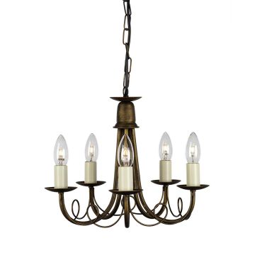 Elstead Lighting MINSTER MN5-BLK-GOLD Žiarovka 5x60W/E14