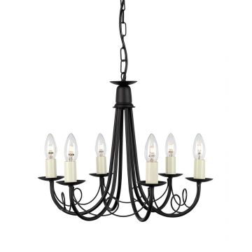 Elstead Lighting MINSTER MN6-BLACK Žiarovka 6x60W/E14